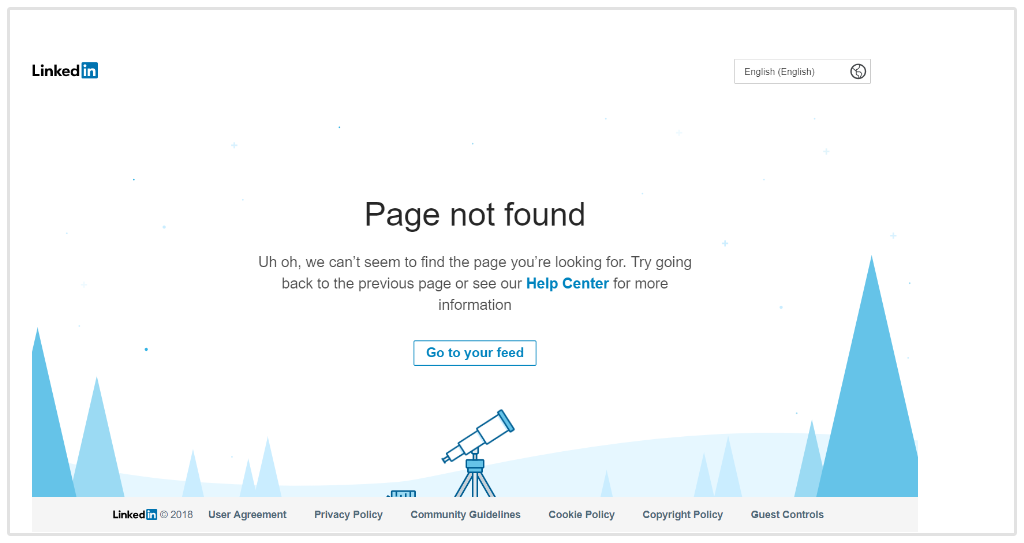 404 Error Page Linkedin